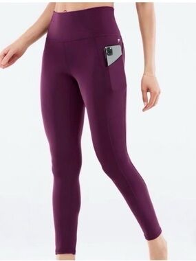Fabletics Pure Lux Burgundy 7/8 High-Waist Leggings